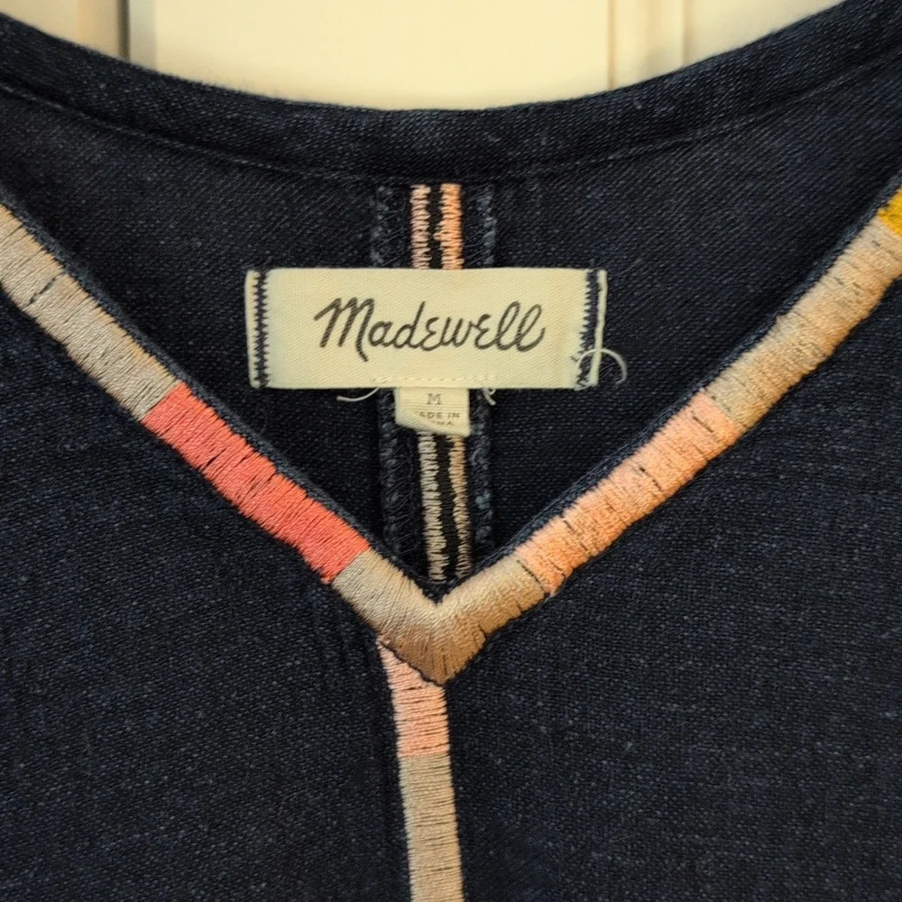 Madewell Navy V-Neck Tunic Dress